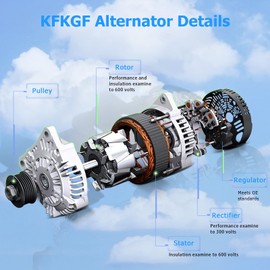 KFKGF High Output Alternator for Nissan for Xterra 2000-2004 for Nissan for Frontier 1998-2004 for Nissan for Urvan 2000-2004 Replaces# 13778
