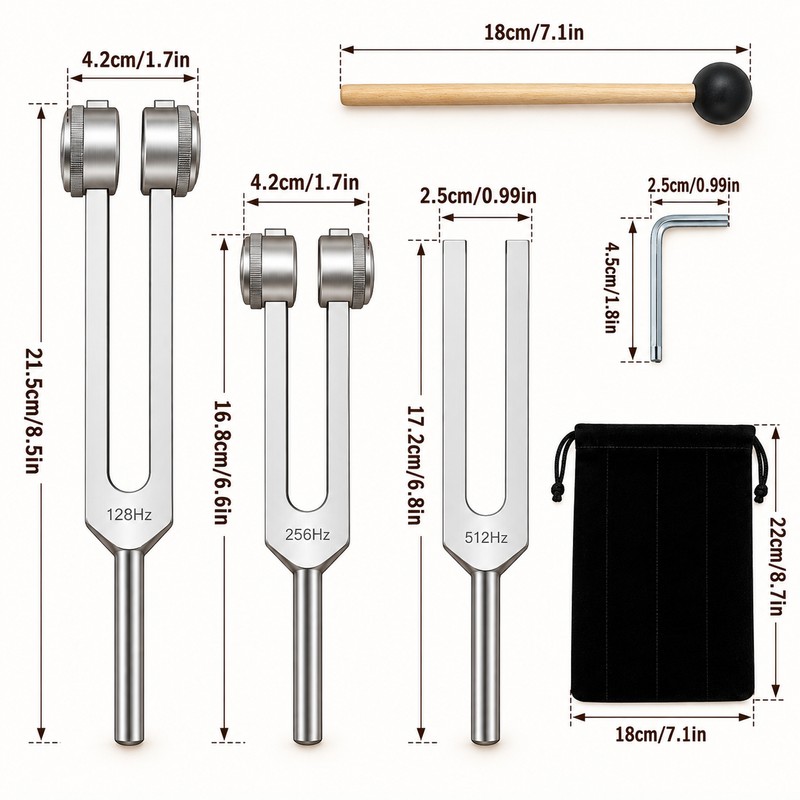 Weighted Tuning Fork Set for Sound & Relaxation – 128Hz,