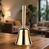 Hand Bell, Super Resounding Solid Brass Call Bell with Metal