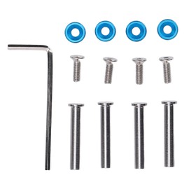 Yanmis PC Cooler Fan Screw, 304 Stainless Steel Case Fan Screw for Water Cooling Radiators, for Gamers, 4 Pcs Black Aluminum Alloy Screws for CPU Cooler Fans (Blue)