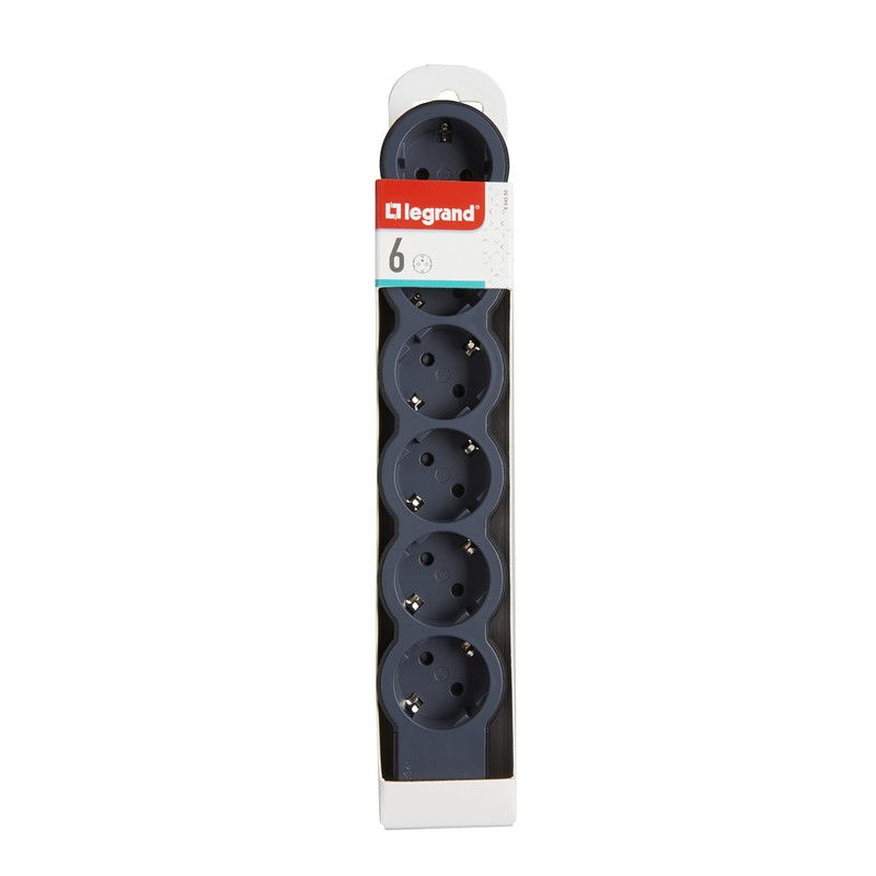 LEGRAND, 694580 694580 Flat Power Strip 6 Way Multiple Socket