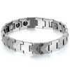 JewelryWe Punk Men's Heavy Magnetic Therapy Beads Tungsten Bracelet Link