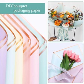 20 Sheets Bouquet Packaging Paper, Flower Shop Packaging Paper, Waterproof Bouquet Paper, Use for Birthdays, Wedding, Valentine's Day, Festival, DIY Crafts (Green)