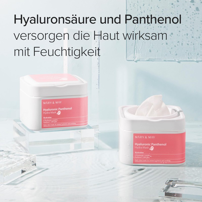 Mary&May Hyaluronic Panthenol Cloth Mask, Pack of 30 Hyaluronic Panthenol