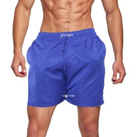 Men’s Short Swimming Beach Holiday Trunk Mesh Lined Holiday Surf Board Cargo Short Quick Dry Short Royal Blue Large Only