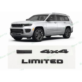 Grand Cherokee 3PCS 2021+ Jeep Grand Cherokee L/WL Rear 4X4 L Limited Emblem Badges Matte Black