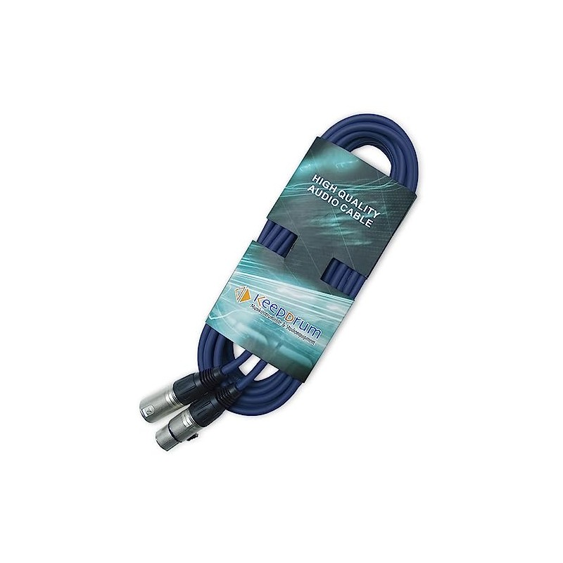 Keepdrum 001XXBL 10 m Blue Microphone Cable XLR Female/XLR Male