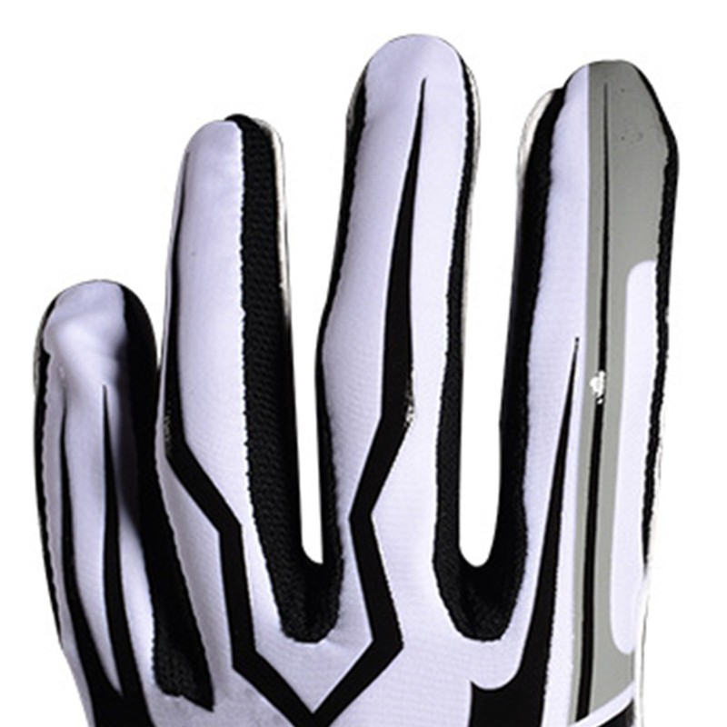 White Football Gloves Anti Slip Silicone Grip Sports Receiver Glove
