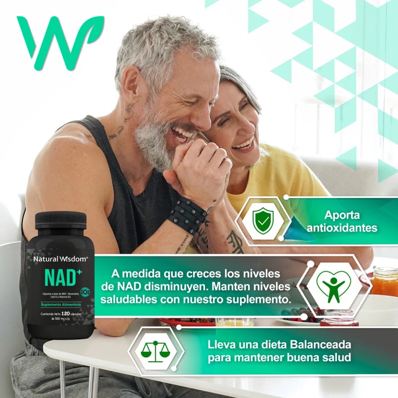 Nad+ Resveratrol Coq10 B3 Arándano | Mejora Memoria, Energía y