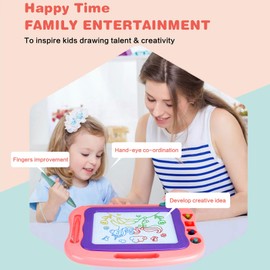 Wellchild Magnetic Drawing Board,Toddler Toys for Girls Boys 3 Year Old Gifts, Magnetic Doodle Board for Kids, Large Etch Magnet Sketch Doodle Pad, Christmas Easter Birthday Gifts for Kids