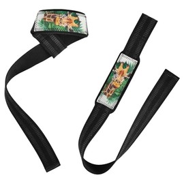 Correas de muñeca de elevación de jirafa de animales con agujero 3D, antideslizantes, resistentes, para levantamiento de pesas, peso muerto, ejercicio, entrenamiento de fuerza