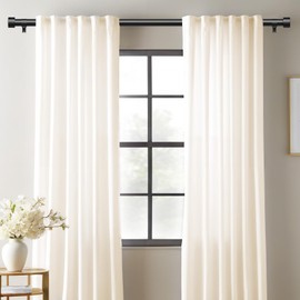 2 Pack Curtain Rods for Windows 66 to 120 Inch(5.5-10ft), 1 Inch Black Heavy Duty Curtain Rods Set, Adjustable Extra Long Outdoor Curtain Rods for Patio Drapery Rods, Size 32"- 120"