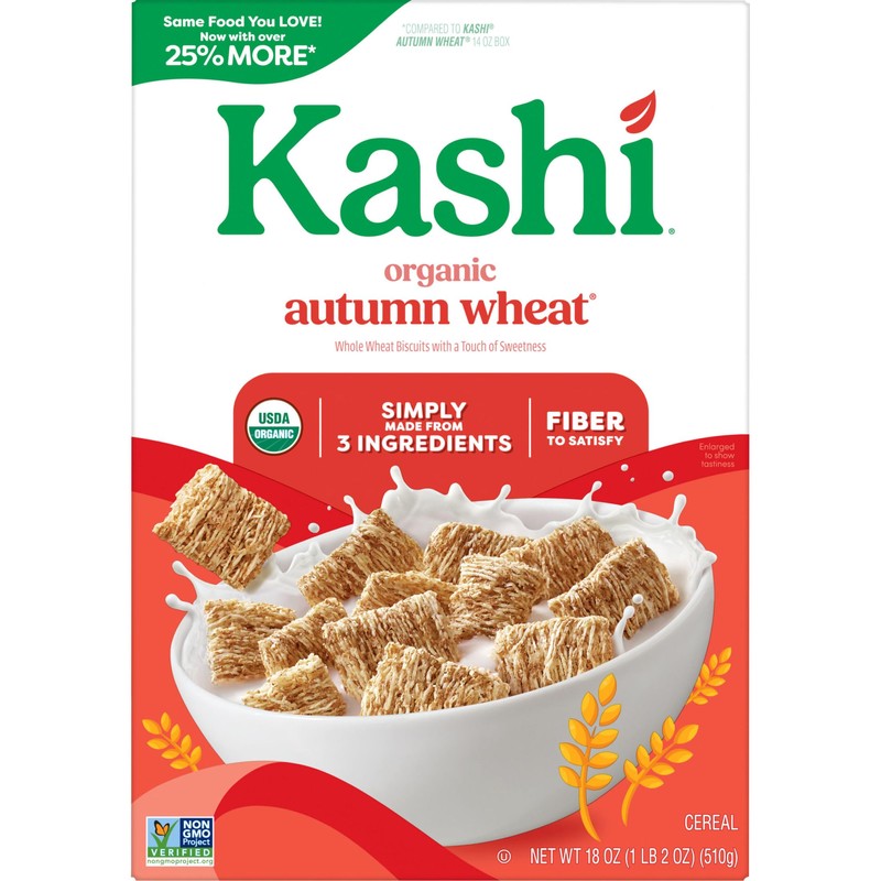 Kashi Breakfast Cereal, Organic, Whole Grain, Autumn Wheat, 18oz Box