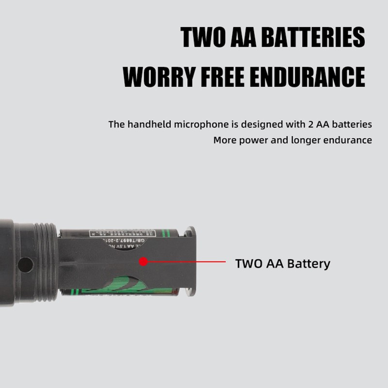 UHF Wireless Microphone 131ft Range Noise Reduction Handheld Dynamic Mic