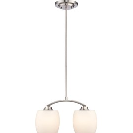 NUVO 60/4194 Two Light Mini Pendant, Brushed Nickel
