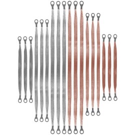 18 Pcs Automotive Ground Straps Fit for Cars Most Universal Engine Ground Wire Strap Kit with Ring Terminals, 10 15 20 Inch