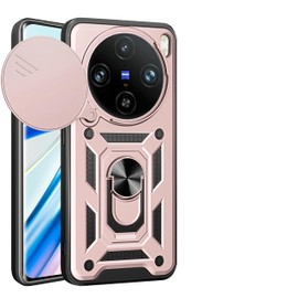 Compatible with Vivo X200 Pro 5G Case Cover,with Slide Camera Lens Cover Compatible with Vivo X200 Pro 5G V2405A V2405DA Case Pink