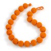 Avalaya Orange Glass Bead Ball Chunky Necklace/54cm L