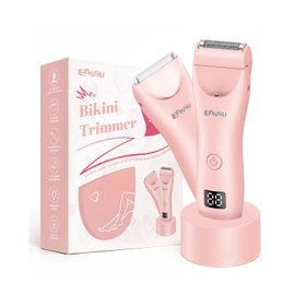 ENSSU 2in 1 Bikini Trimmer Electric Razors for Women with LED Light，Rechargeable Body Pubic Hair Trimmer Women with LCD Display, Lady Shaver for Leg/Arms/Bikini,Waterproof, Gift for Woman