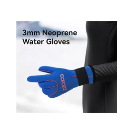 COPOZZ 3mm Neoprene Gloves for Diving and Water Sports, Adjustable Wrist Closure, Thermal Insulation, Anti-Slip Silicone Particles, Perfect Scuba Gloves for Kayaking, Snorkeling, and Winter Sports