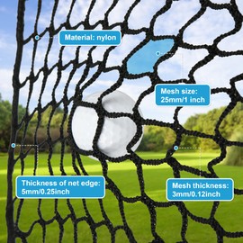 Nylon Golf Hitting Net 10x30FT,Easy Setup Hitting Net with Rope and Elastic Buckle, Sturdy Golf Netting,Weatherproof Sports Net,Backstop Net for Golf, Baseball, Softball,Hockey, Soccer