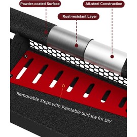 6 Inch Running Boards 550LB Side Steps Non-Slip Design Black Powder Coating Rock Sliders Fits 2019-2025 Dodge Ram 1500 Crew Cab New Body Style(Manual Included)