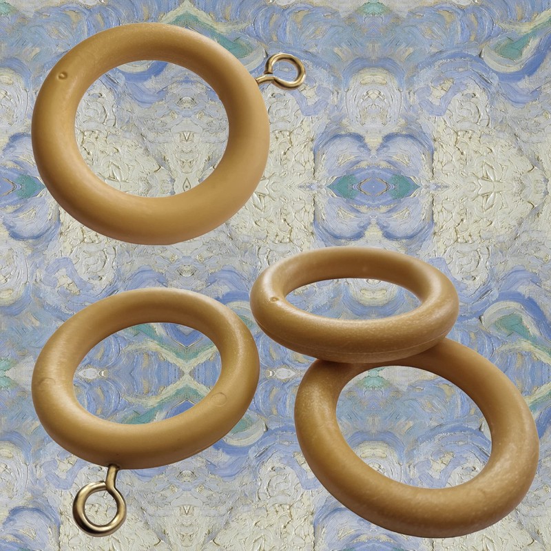 35mm x 54mm Beech Curtain Rings Effect Drapery Pole Rod