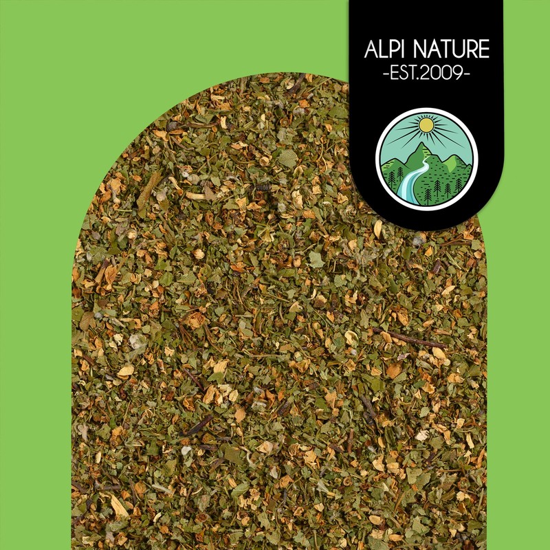 Organic hawthorn tea, organic hawthorn leaves with blossoms, hawthorn from