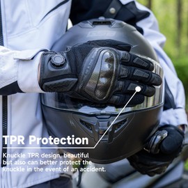 VXW High Protection Motorcycle Gloves Men and Women Full Finger Gloves Motorbile Gloves for BMX ATV Road Racing(X-Large)