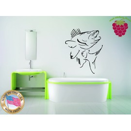 Wall Stickers Vinyl Decal Fish & Hunt SEA BASS Ocean Marine p206
