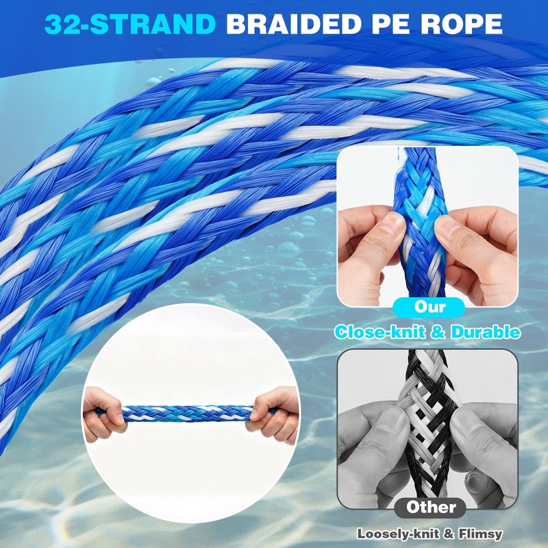 SETYPARY 20FT Boat Tow Harness for Tubing, Self-Centering Floating Boat