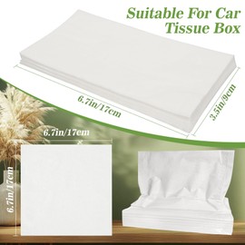 Sukh Car Tissues Refill - 6 Packs Travel Tissue Toilet Facial Paper for Car Visor Holder Box Container Refills Soft and Smooth Wood Pulp Portable Napkin Packs Travel Size 300 Sheets