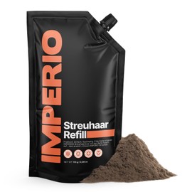 IMPERIO Scattered Hair Refill Pack - 110 g Refill Bag with Premium Pouring Hair - Sustainable Refill Pack with Practical Closure - Easy to Refill the Hair Fibres Tin (Medium Brown, 110 g)