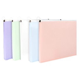 Expanding A4 Zip Wallets Assorted Pack of 5, Large Capacity A4 File Organizer Document Bag Paperwork Pouch Zipper File Folder A4 Letter Envelope Pocket Zip Storage Bag for Office School Home Travel