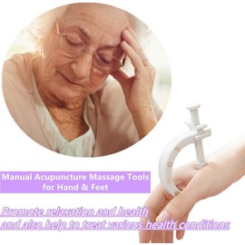 White Acupuncture Clip Tool with A Fixed Clip | Pressure Point Massage Tool | Reflexology Products for Hand Foot Ear Migraine Relief | Manual Foot Massagers