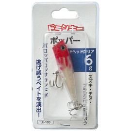 Drunky LU-103 Popper Red Head Clear
