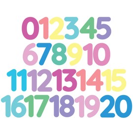 StikArt 3-inch Removable Peel & Stick Numbers 0-20 Wall Decals (Assorted Pastel Colors)