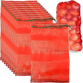 Onions Fresh Mesh Bag 10 Pcs, 20" x31" Potato Storage Bag with Drawstring, Reusable Breathable Produce Bags for Vegetable Citrus Garlic Storage Bag