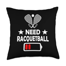 Racquetball Player - Racquetball Crew Racquet Ball Court Throw Pillow