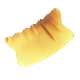 EHE226SP Plate with Choice of Thickness of Buffalo Horn (Yellow Buffalo Horn), Curved Wave Shape, Special Product, Thick (About 0.24 inch (6 mm)