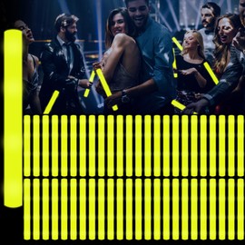 YOFOBU 60Pack LED Glow Foam Sticks Bulk,Light Up Glow Sticks with 3 Flashing Modes,Yellow Glow Wands Party Pack,Glow In The Dark Party Supplies for Valentines Day,July 4th, Wedding,Birthday,Concert