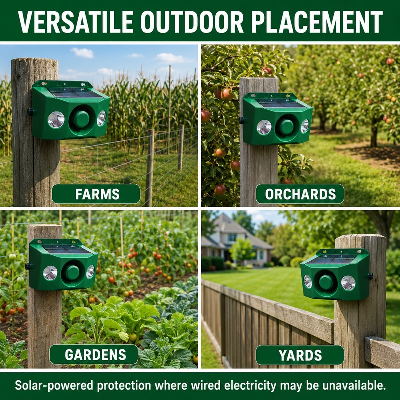 Solar Animal Repellent Alarm for Farm and Garden – Loud