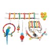 11pcs Parrot Swing Chewing Toy Set Bird Hanging Perches Toy