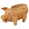 Holibanna Wicker Storage Basket Decorative Cute Pig Shaped Rattan Woven