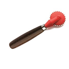 Tredoni 1.6" Dough/Ravioli Stamp Cutter & Sealer Wheel - 4cm Pastry/Pasta Maker, Wooden Handle