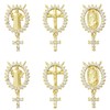 DanLingJewelry 6Pcs Virgin Mary Jesus Cubic Zirconia Connector Charms with