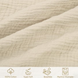 SWESEN Nursing Pillow Cover, Soft Removable Cover for Breastfeeding Pillows, Pillow Slipcover for Baby Boys and Girls, Comfortable & Breathable, Apricot, Washable (Only Cover)