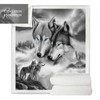 Wolf Blanket Winter Wolf Bed Blanket Fluffy Fleece Bed Throws