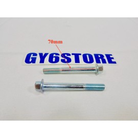 GY6 STORE M8 / 8mm x 70mm FLANGE BOLTS *2 PACK* FOR SCOOTERS ATVS UTVS KARTS