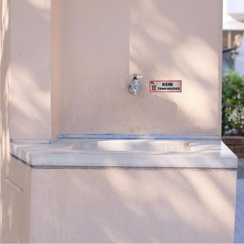Sign No Drinking Water 15 x 5 cm Weatherproof Aluminium